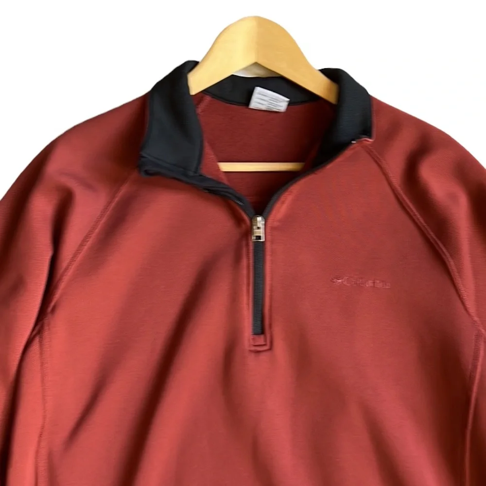 Columbia 1/4 Zip Men's Fleece Lined Pullover Rust/Orange Size Large